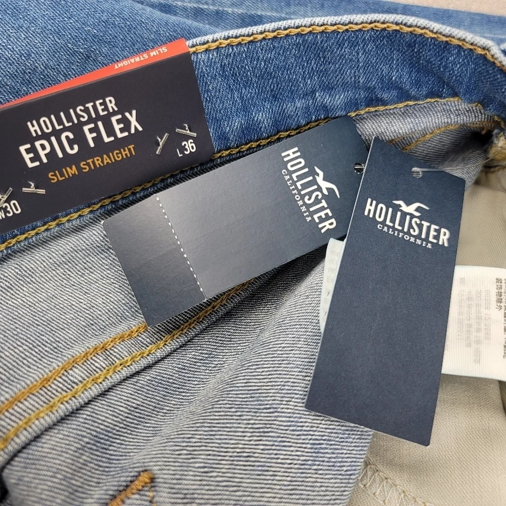 **NWT** Hollister EPIC Flex‎ Medium Wash Slim Straight Jeans